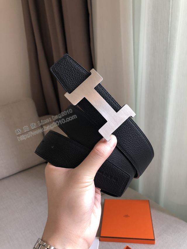 Hermes皮帶 官網同步 38MM 荔枝紋牛皮 愛馬仕男士腰帶  xfp2079